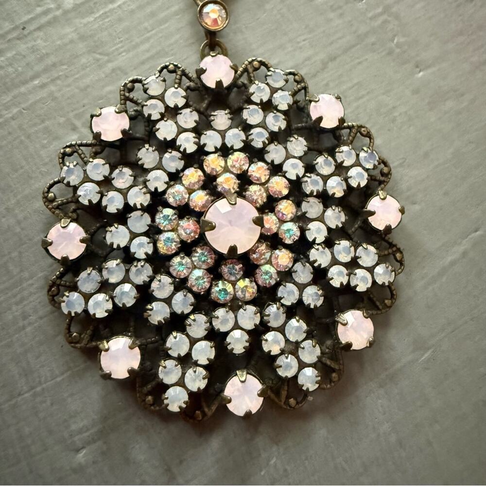 Sorrelli Crystal Brass Tone Pendant Necklace